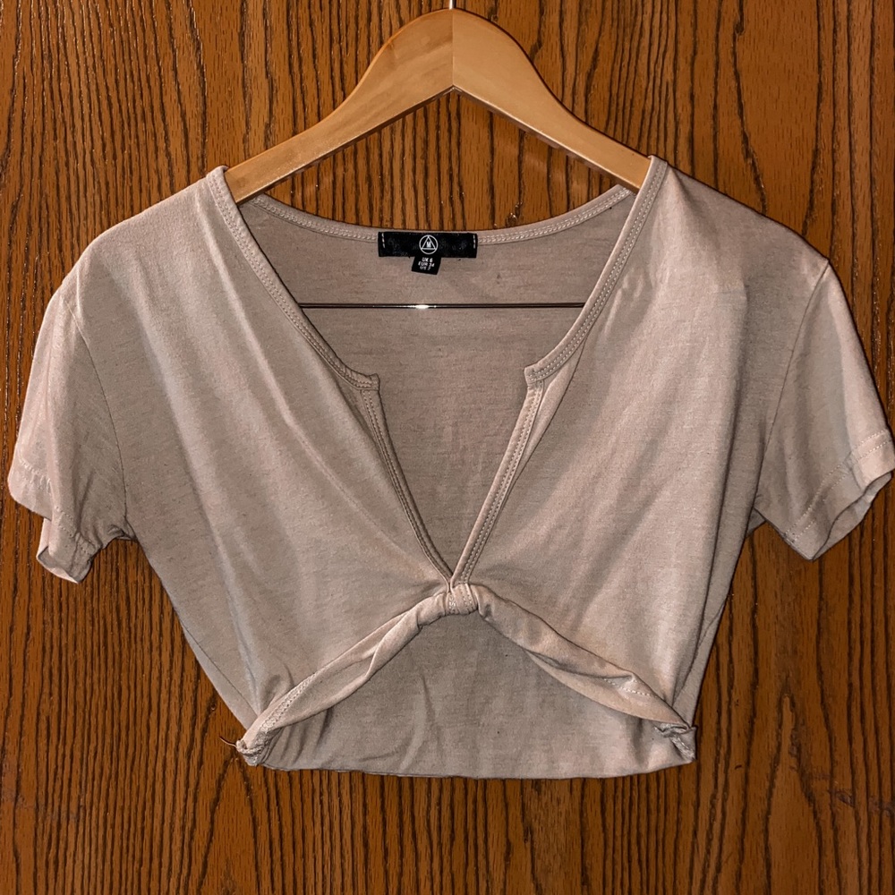 Missguided beige crop top